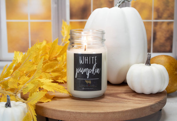 Milk House Mason Jar Candle White Pumpkin 13 oz