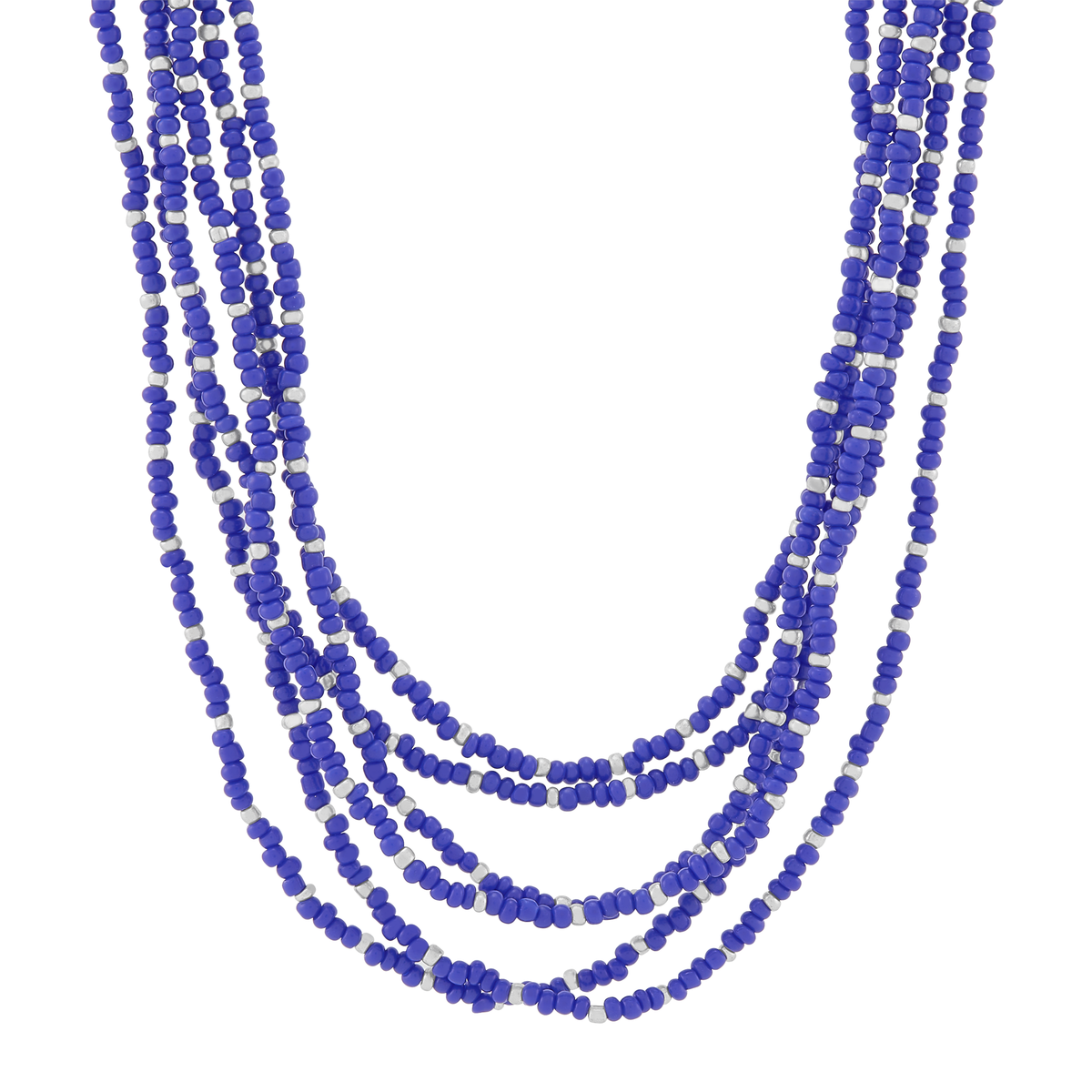 Silpada 'Endless Harmony' Sterling Silver Blue Seed Bead Necklace, 20"