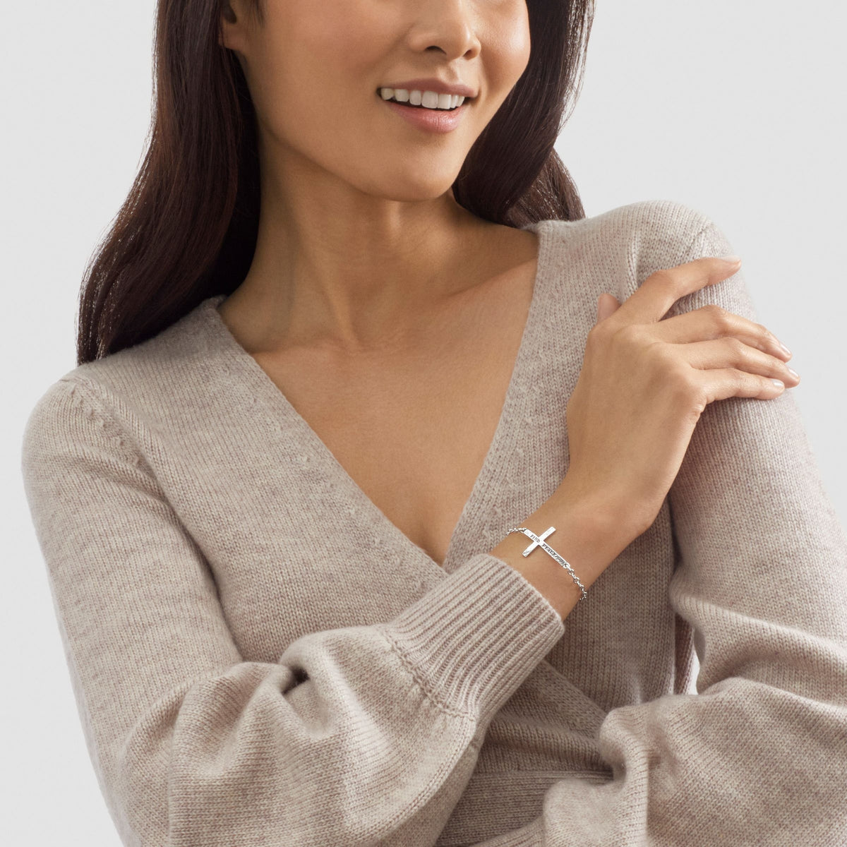 Silpada 'Find Peace' Horizontal Cross Link Bracelet