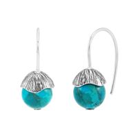 Silpada Bright Globes Earrings, Turquoise & Sterling Silver