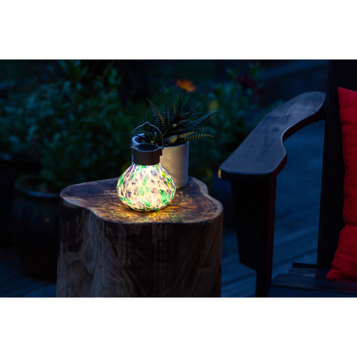 Allsop Home & Garden Solar Glass Tea Lantern - Tidal Blue