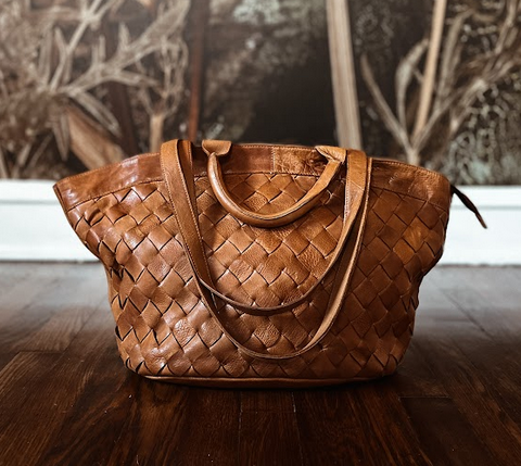 Latico Leathers Bella Handcrafted Leather Tote Bags - Cognac