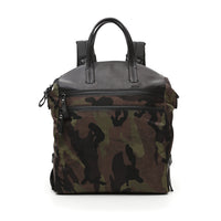 Campomaggi Backpack in military green camouflage+black nylon Firenze