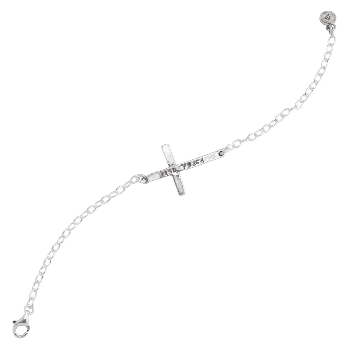 Silpada 'Find Peace' Horizontal Cross Link Bracelet
