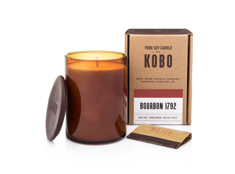 KOBO Pure Soy Candles Dark Cassis, Stone Flower, Bourbon 1792