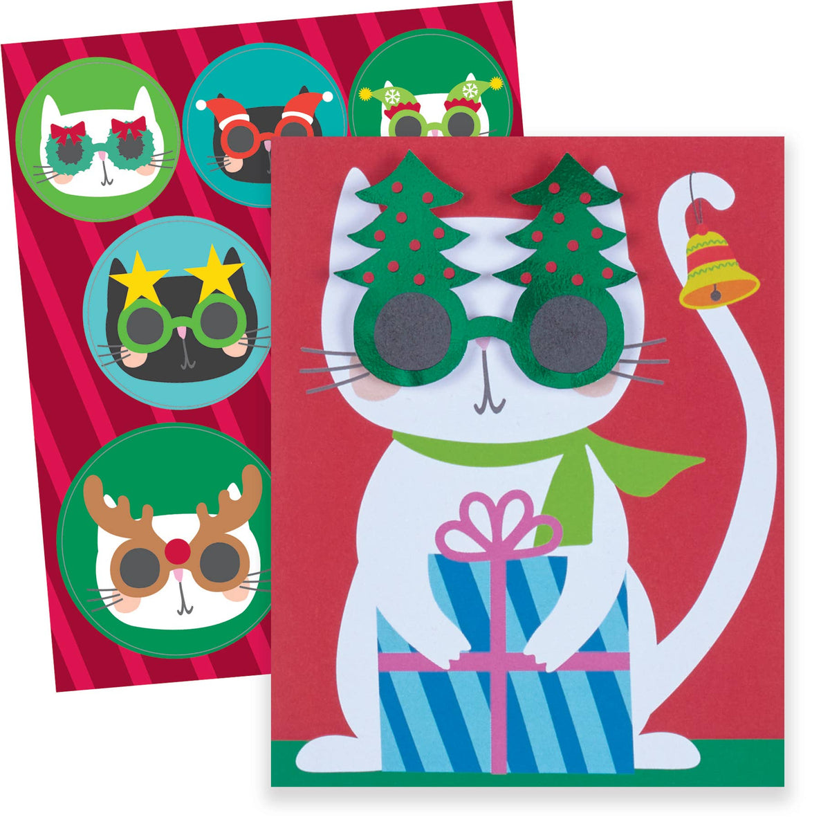 The Gift Wrap Company Catty for Christmas Small Card